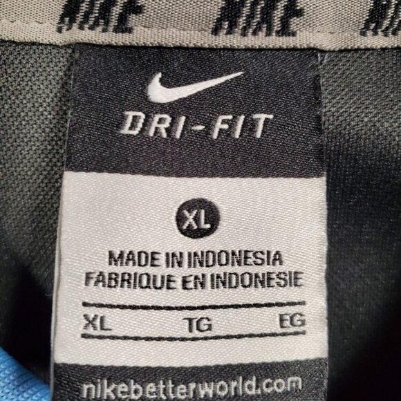 Nike UNC Tar Heels Polo Shirt Mens XL Gray Blue Dri Fit Performance Golf Active - Picture 5 of 10